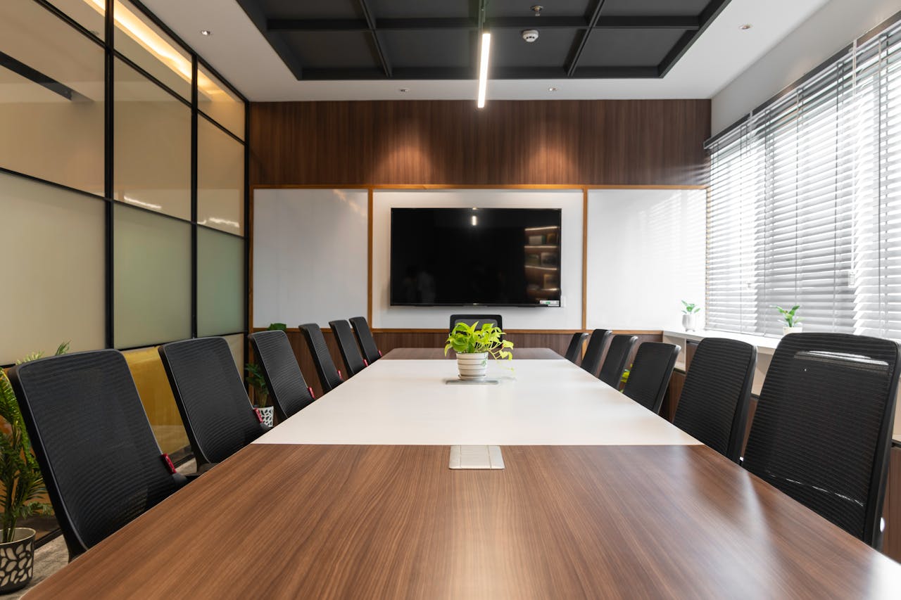 Modern conference room and table